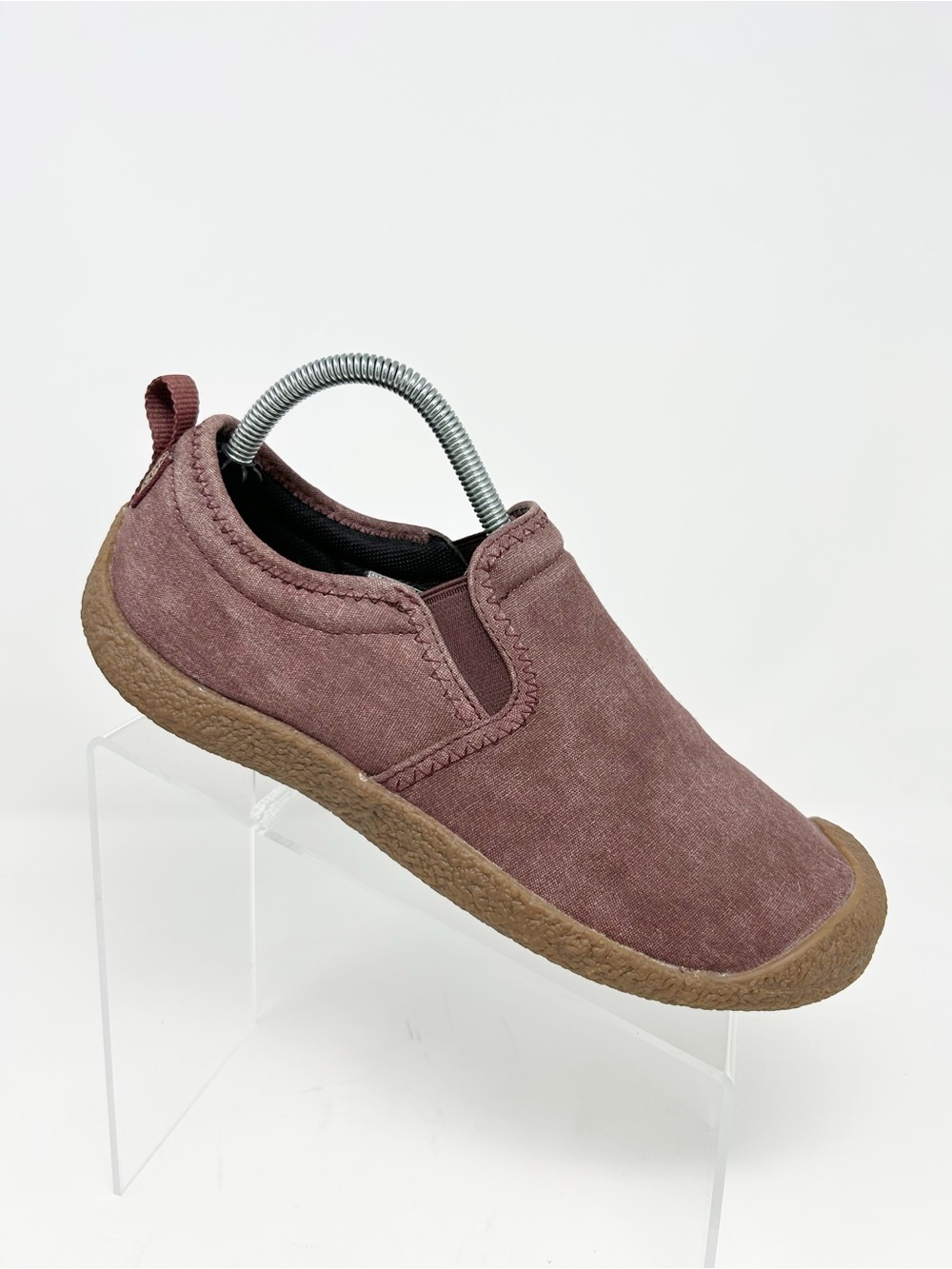 KEEN Howser Slip-On Casual Comfort Shoes Burgundy Mauve Canvas Toe Size 10.5